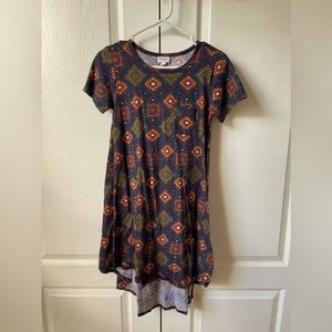 Size XXS Lularoe Carly navy blue Aztec print EUC